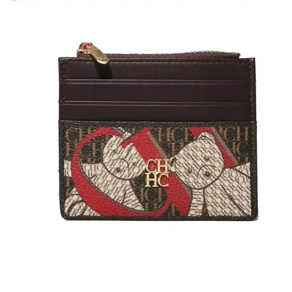 Carteira Feminina CH: Exclusiva, Compacta, Conveniente, Durável, Elegante, com Design de Marca e Decoração de Letras, com Zíper