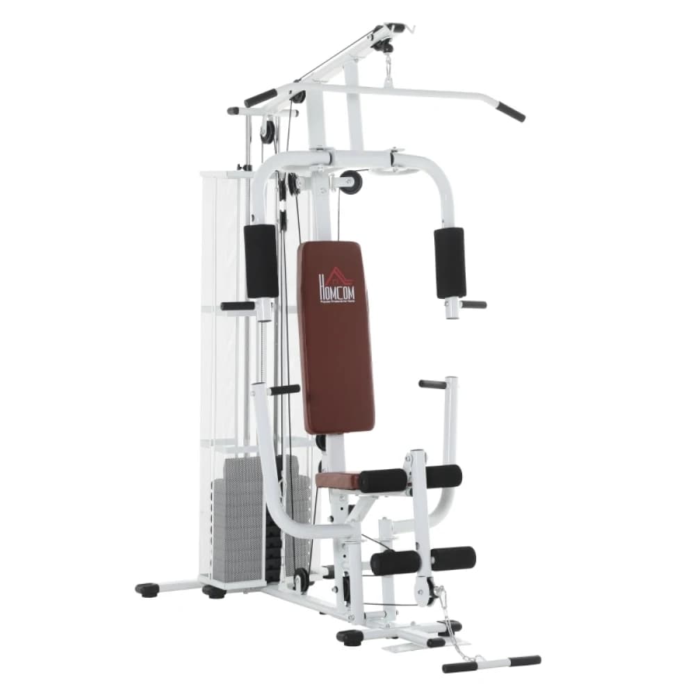 Estação de Ginástica Multifuncional para Casa, Equipamento de Fitness para Treino de Corpo Inteiro com Pilha de Pesos para Treinamento de Força de