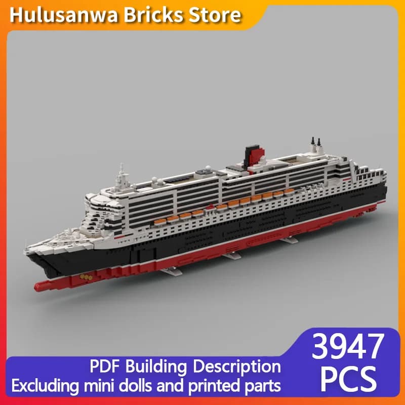 Rainha mary 2 luxo navio de cruzeiro moc tijolos construção equipamentos guerra tecnologia modular presentes feriado montar crianças brinquedos