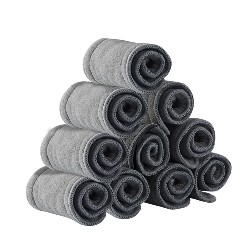 Elinfant 4/8/10 pçs fralda inserção 5 camadas de carvão de bambu absorvente reutilizável fralda do bebê fralda para bebê pano fralda