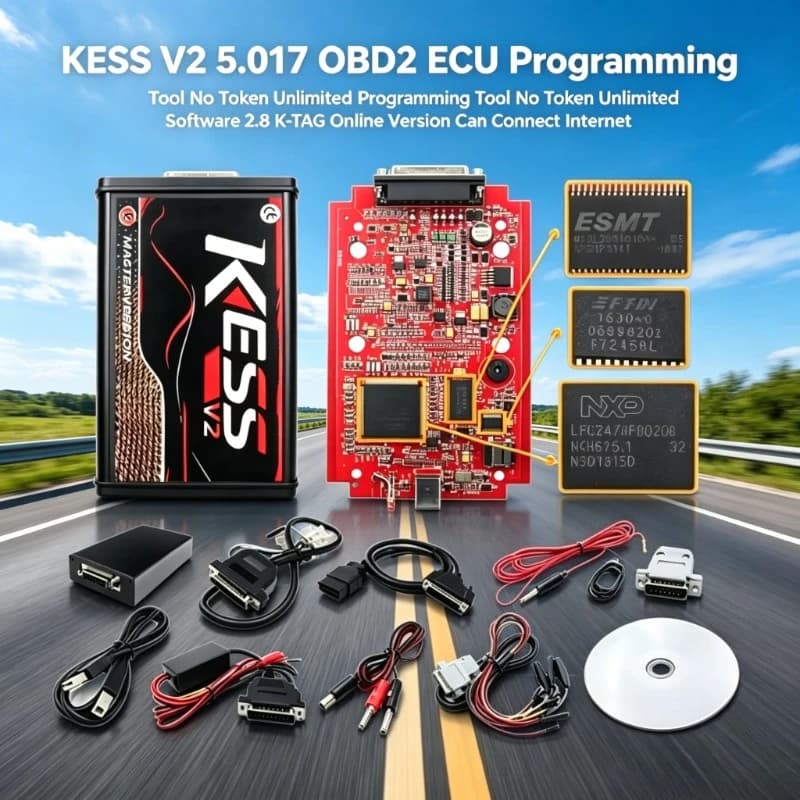 2026 Nova Ferramenta de Programação de ECU OBD2 KESS V2 V5.017 com Correção Automática de Checksum, Sem Limite de Tokens, K-Suite 2.8,
