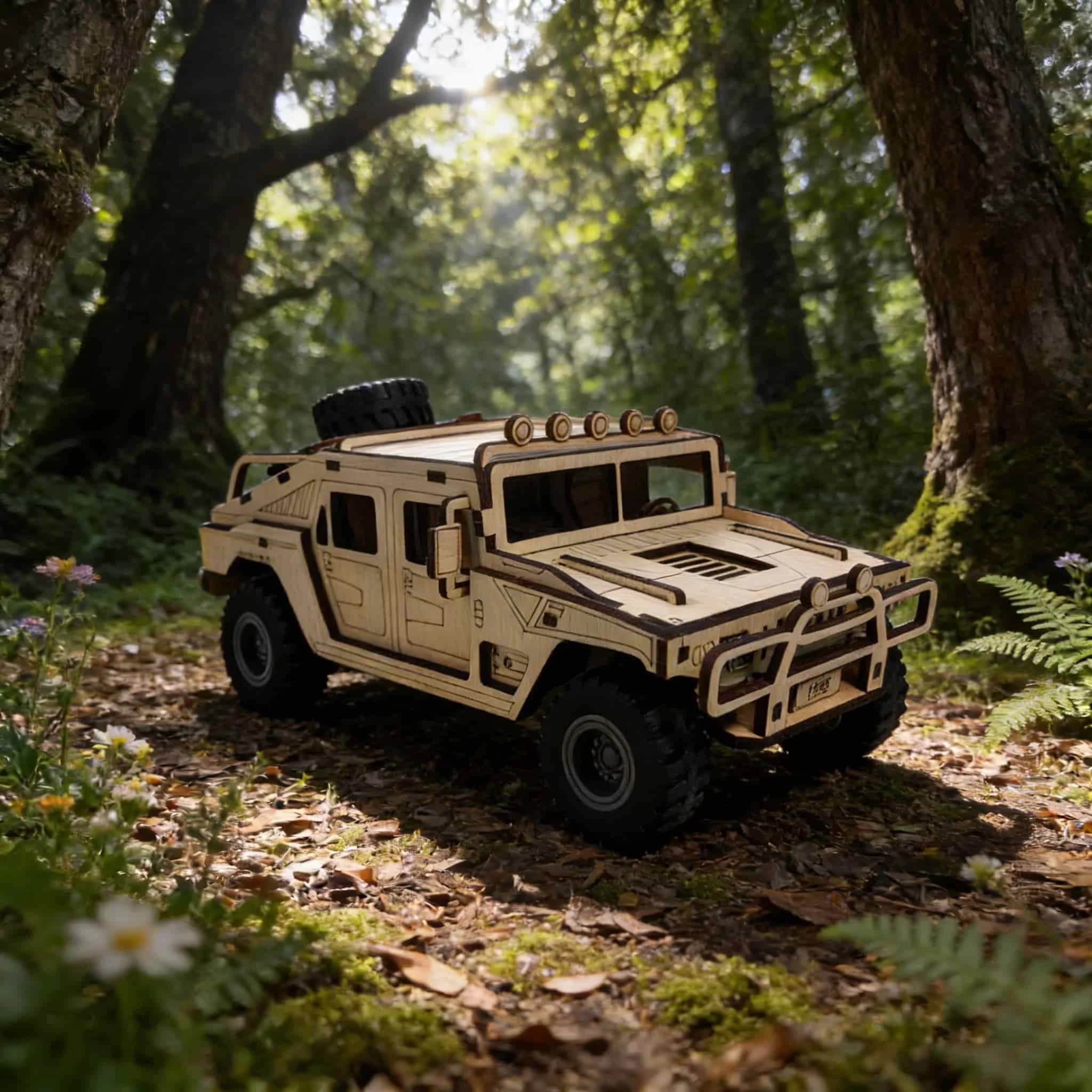 Quebra-Cabeça 3D de Madeira Veículo Off-Road, Modelo em Escala, Kit de Modelo DIY, Presente Artesanal, Decoração para Casa, Brinquedo de Montar