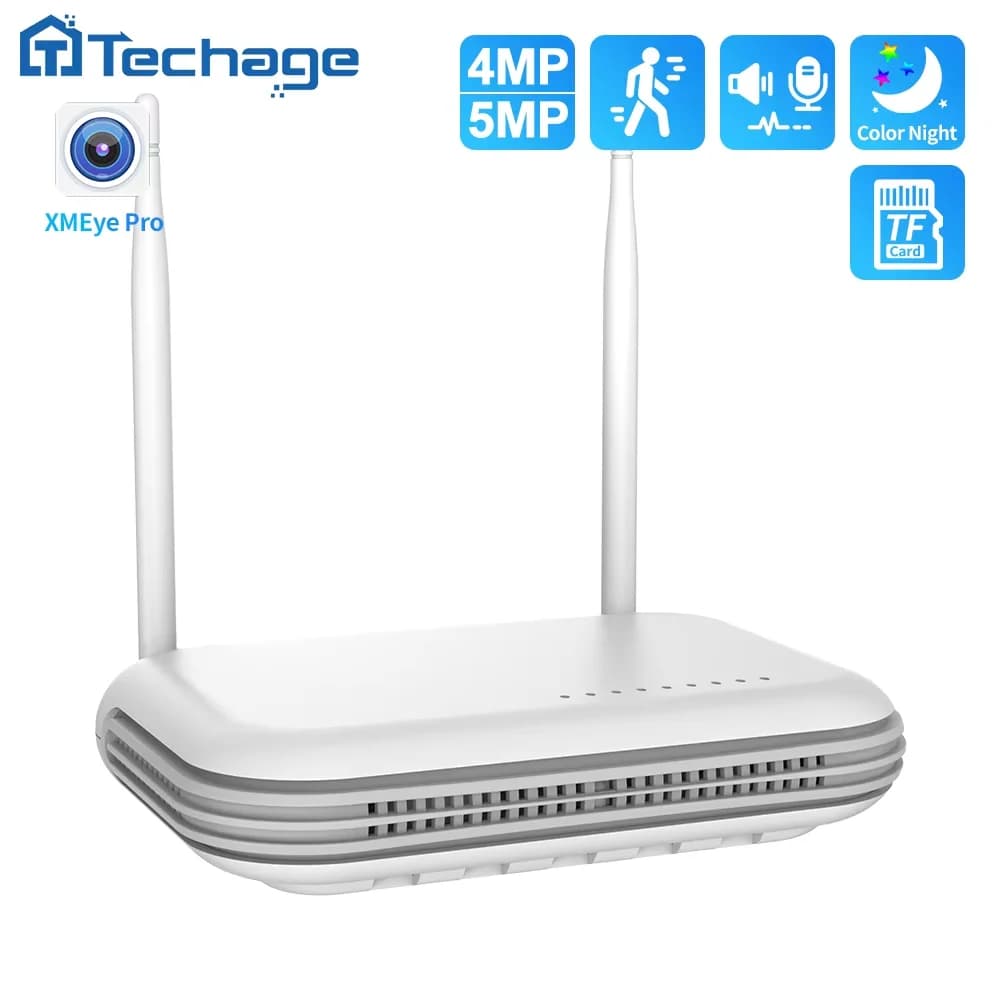 Wifi nvr 8ch 3mp sem fio nvr gravador de vídeo em rede detecção de rosto suporte h.265 protocolo onvif e-mail alart xmeye/ipsee app