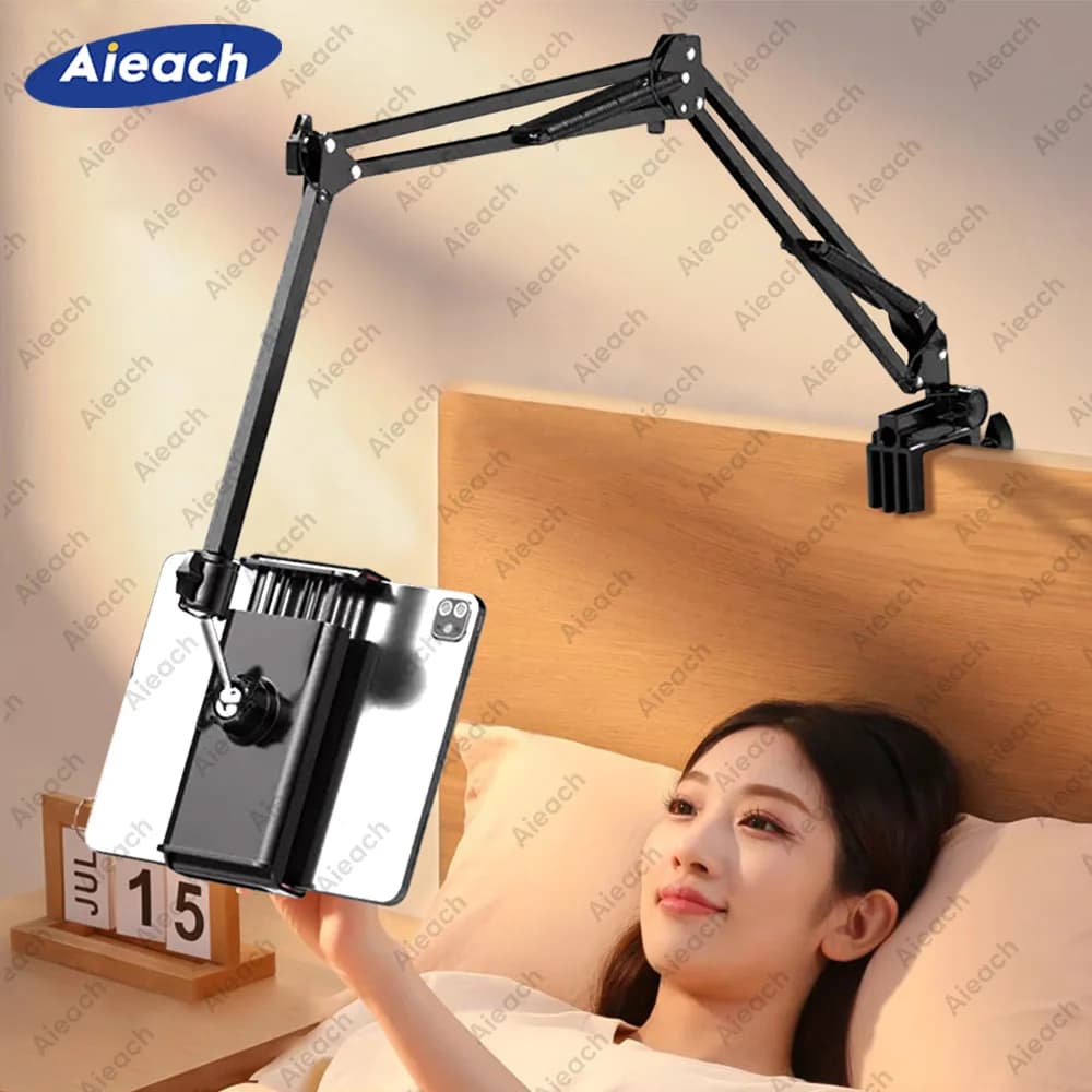 Suporte para Tablet para Cama com Braço de Metal, Suporte iPad, Suporte para Tablet, Rotação 360 °, Montagem para Telefone 4.5-12.9 ", 90cm