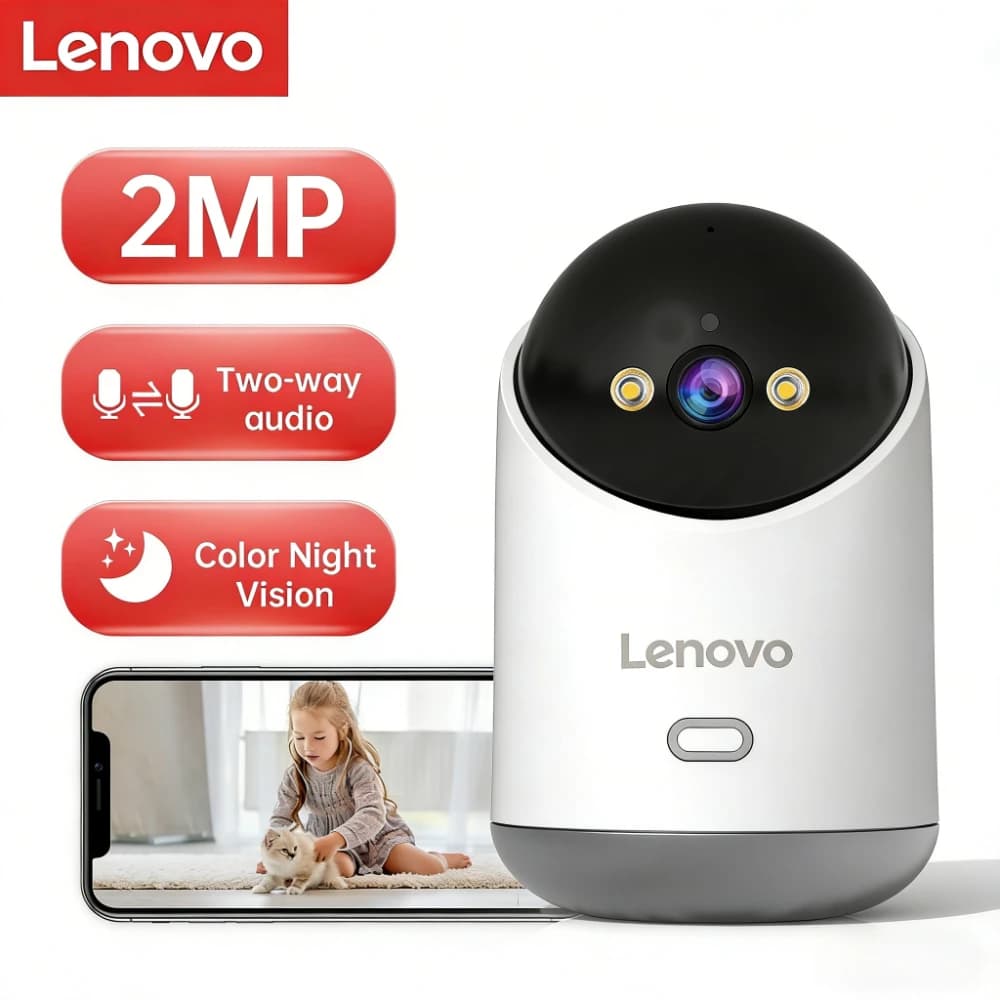 Lenovo 2mp wifi câmera casa inteligente indoor sem fio câmera de vigilância ip rastreamento automático segurança cctv vigilância monitor do