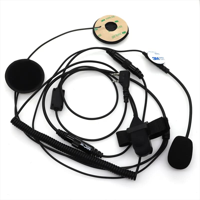 Walkie Talkie Capacete Headset, 2 Pin PTT motocicleta auscultadores, apto para Kenwood Baofeng Puxing Ham, rádio em dois sentidos