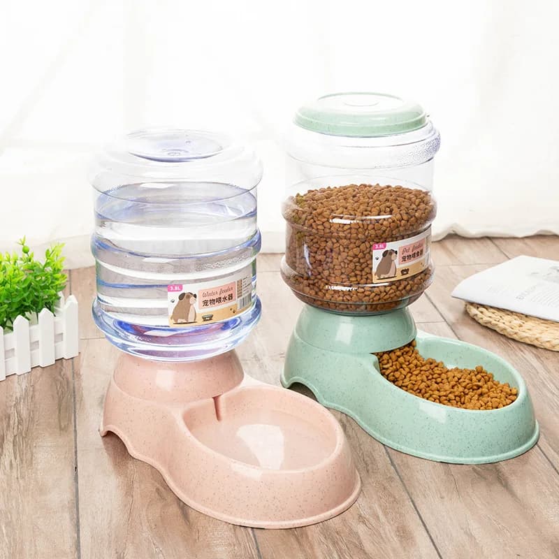 Tigelas alimentares para animais de estimação, grande capacidade, tigela de comida para cães pequenos, dispensador automático de água, tigelas