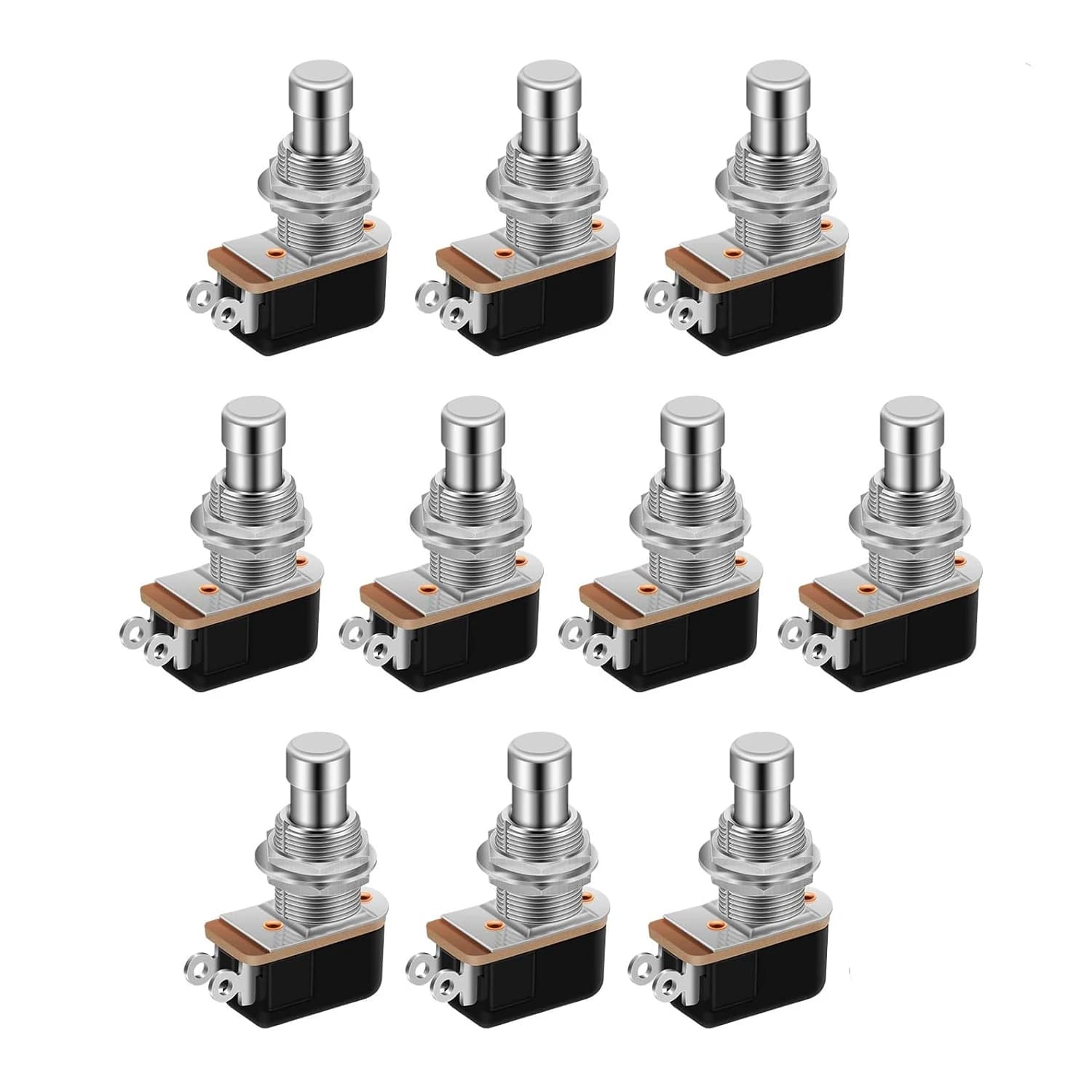 DaierTek 10 PCS SPST Momentâneo Interruptor de Pé de Toque Suave Normalmente Aberto 2 PIN Stomp Box Botão Interruptor de Pé para Efeito de