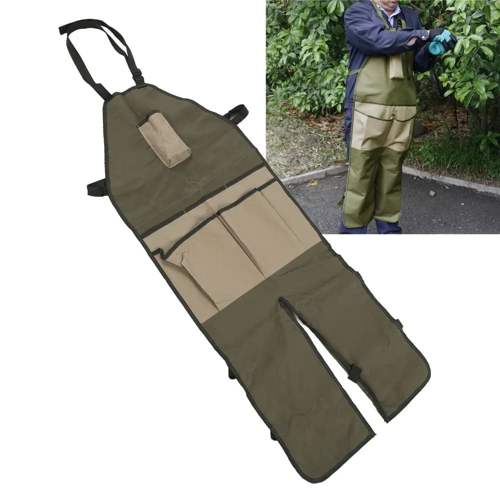 Avental de Jardim em Tecido Oxford com Bolsos de Grande Capacidade, Proteção Impermeável para as Pernas, Fivela Ajustável