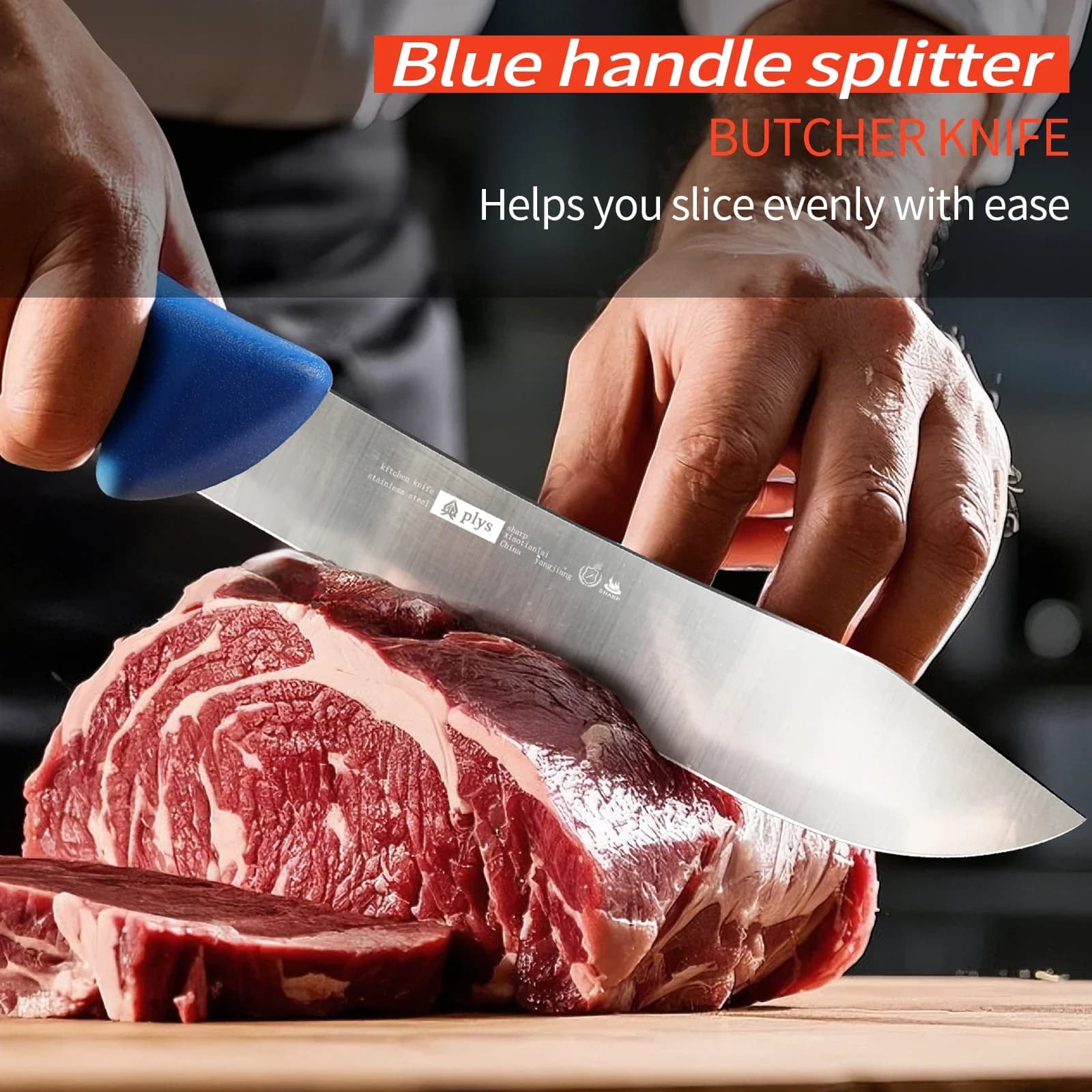 Cutelo de carne premium de 6 polegadas, aço inoxidável, corte de carne, faca de desossa doméstica, cabo de fibra, faca de chef