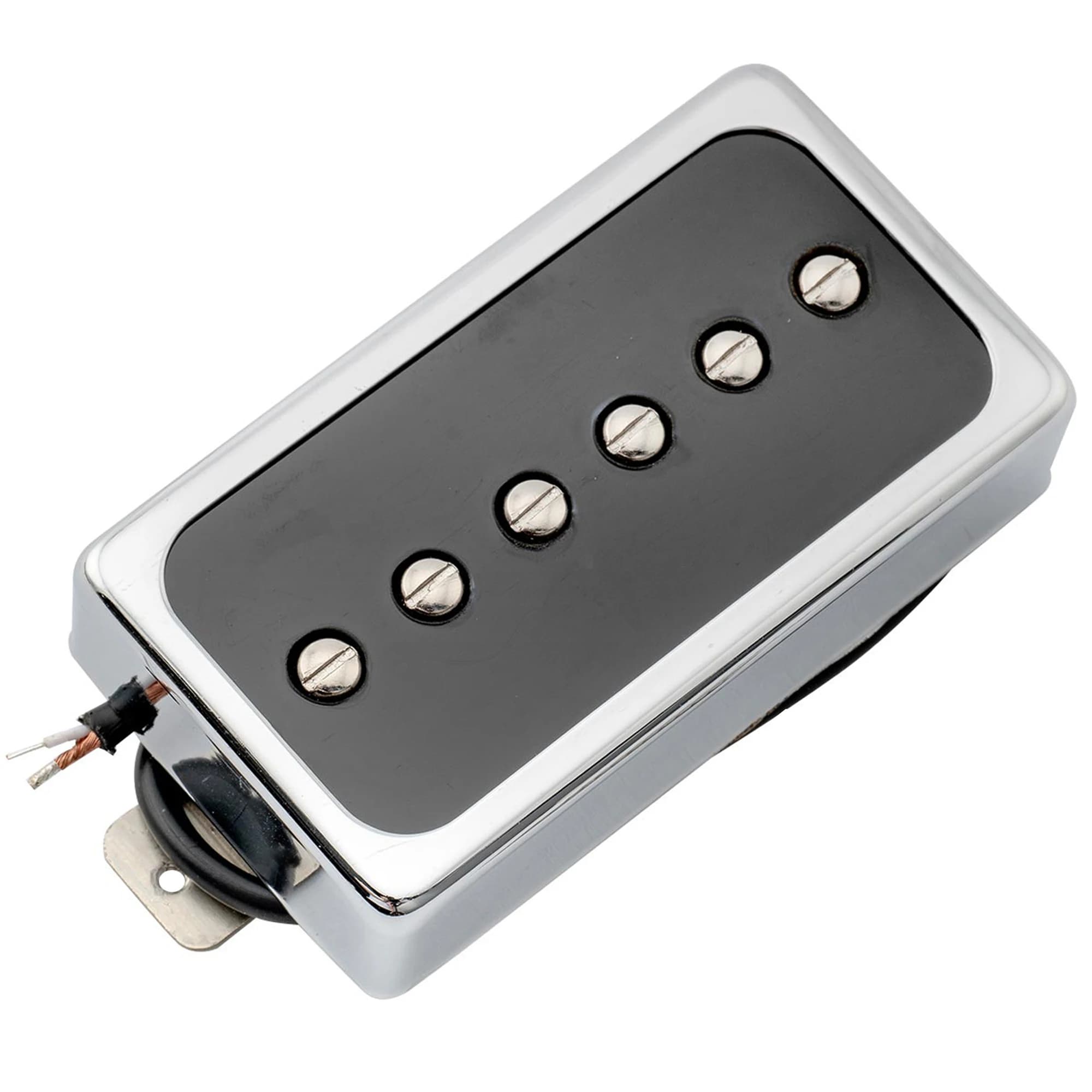 Artec SHA66 Alnico 5 Splendor P90 Estilo Humbucker Tamanho Single Coil Neck Bridge Pickup para Guitarra Elétrica Estilo LP, Cromo/Preto