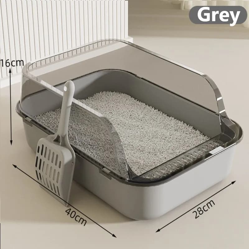 Caixa de Areia para Gatos Semi-fechada Anti-respingo, Bandeja Sanitária para Gatos, Bacia de Limpeza, Suprimentos para Higiene de Gatos e Filhotes