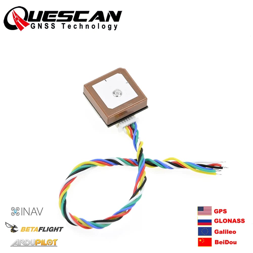 Quescan todas as constelações 20hz drone fpv m10 módulo de bússola gps para ardupilot betaflight pix4 inav gps galileo glonass bedou