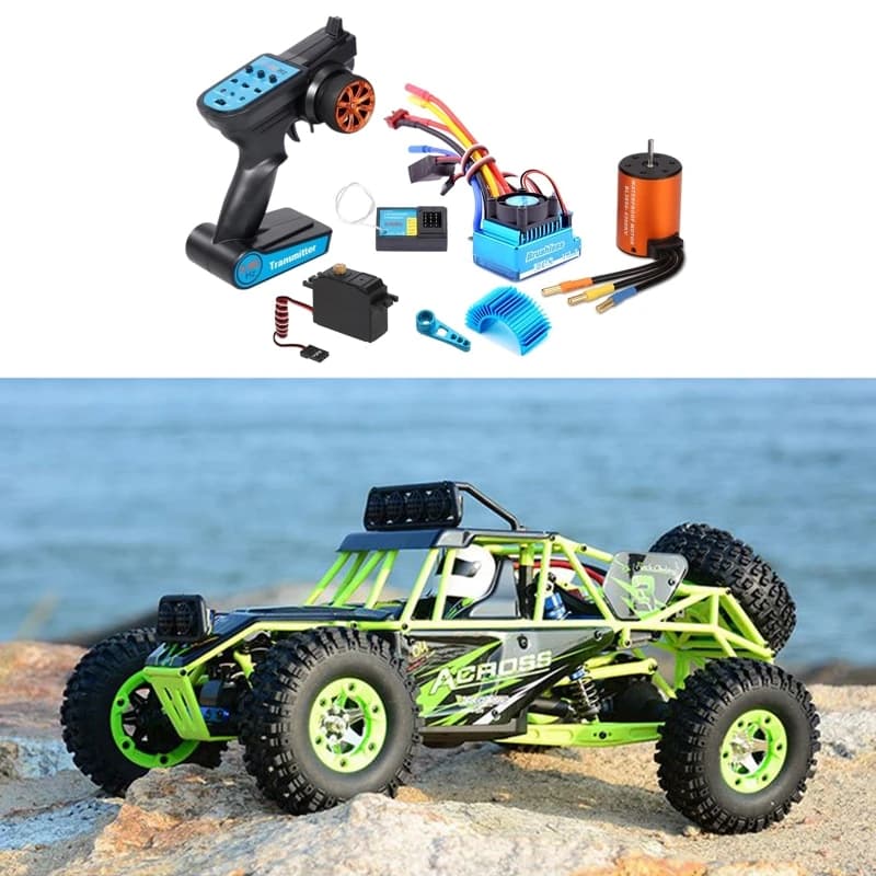 Atualizado brushless rc eletrônico controlador de velocidade do motor 2.4g direção servos para wltoy 12428 12429 12423 fy03 qx2d