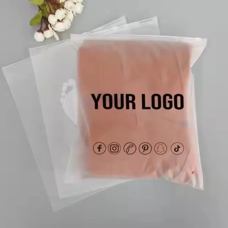 Saco de zíper fosco logotipo impresso personalizado saco de embalagem de lingerie saco de viagem reutilizável engrossado auto-selagem saco de