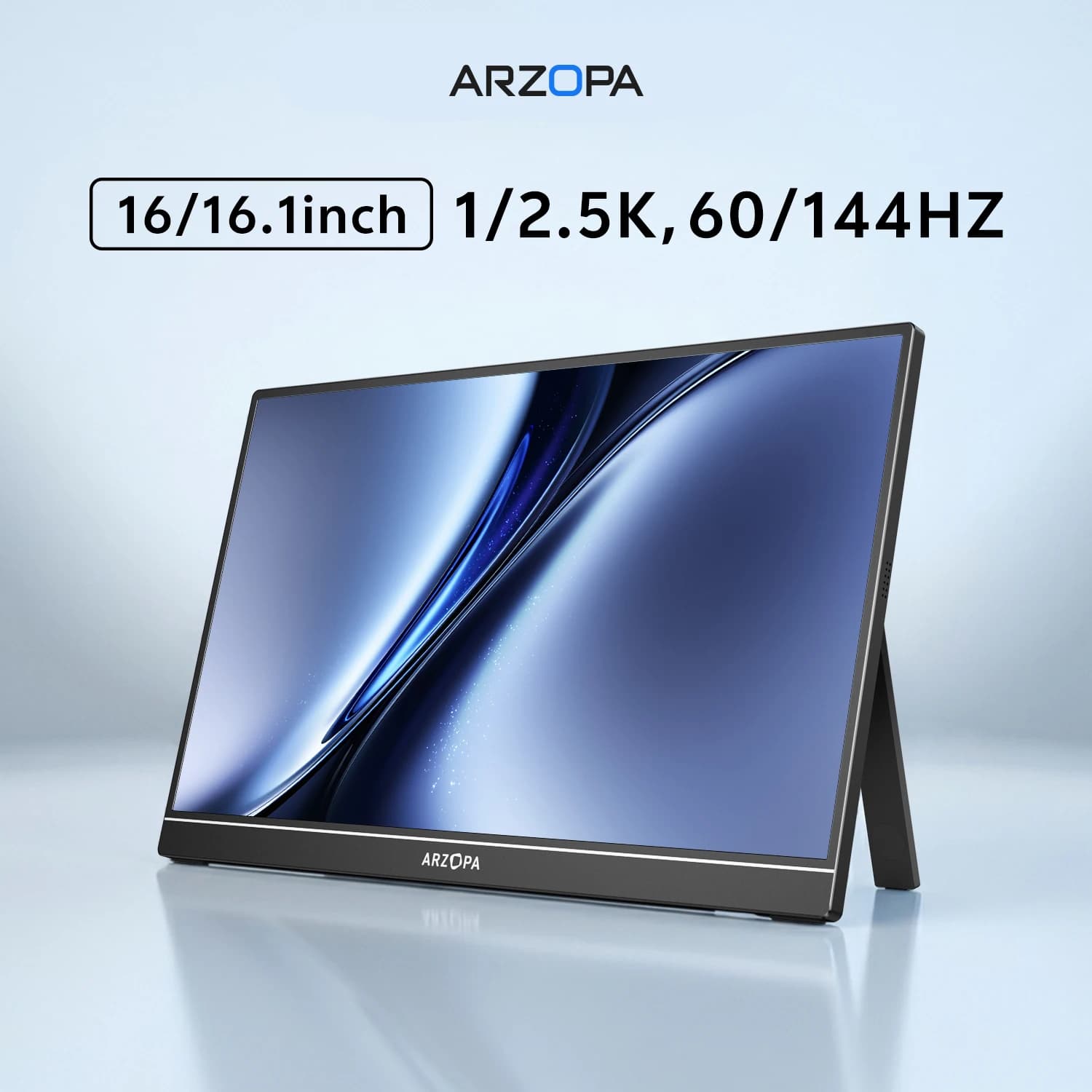 ARZOPA 16/16,1 Polegadas, 1/2.5k, 60/144HZ Monitor Portátil IPS Mini-HDMI Segundo Tela Externa para Mac Laptop PC Switch Xbox PS4/5