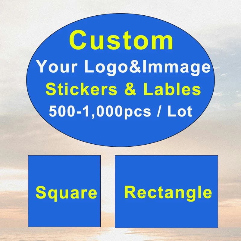500 peças adesivos personalizados design pessoal quadrado redondo logotipo adesivos para casamento batismo empresa embalagem de presente etiquetas à