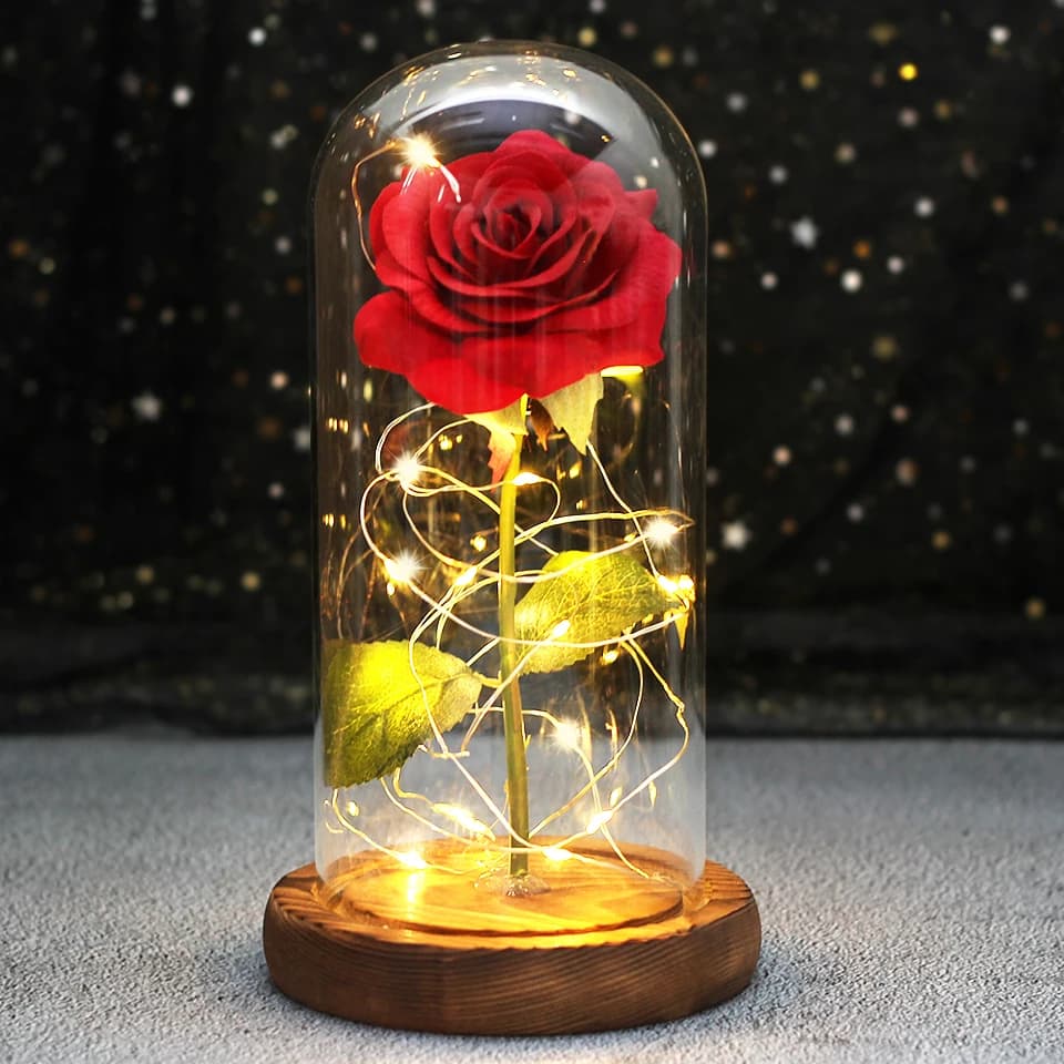 Casamento led galáxia encantada rosa com luzes em cúpula bela e a fera rosa para o natal presente do dia dos namorados dia das mães