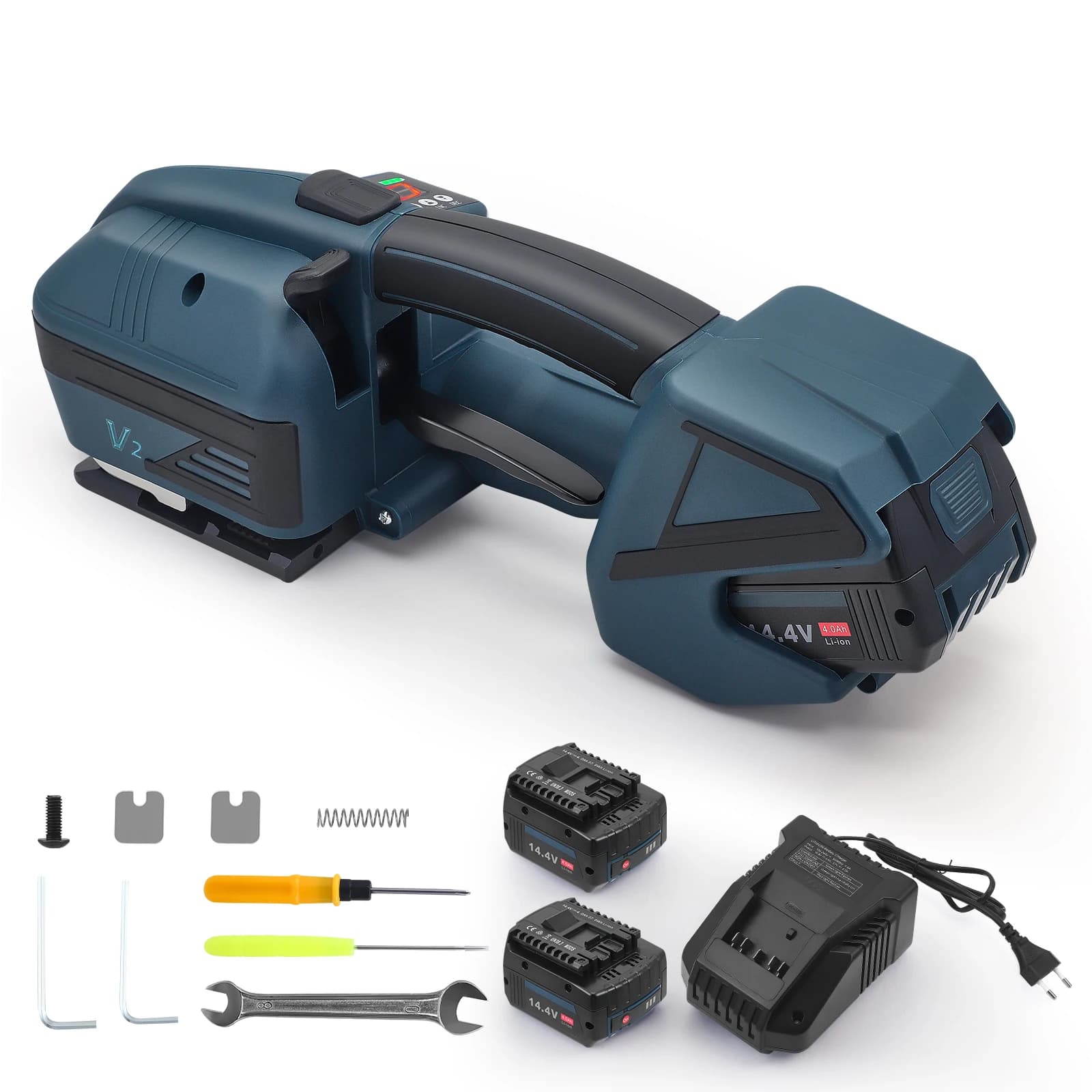 Máquina de Arquear Elétrica Portátil a Bateria, Ferramenta Automática para Cintas de PP e PET de 0,51"-0,63" para Embalagem de Caixas
