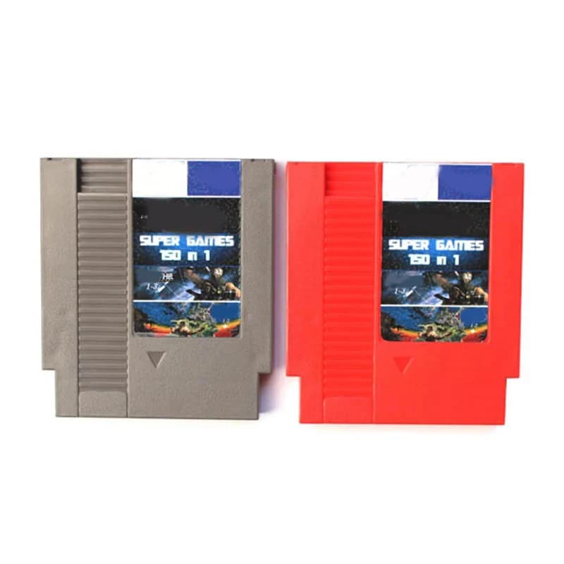 Cartão de Jogo SONGFINN 150 em 1 Vermelho/Cinza com 72 Pinos para Jogador de Jogos de 8 Bits