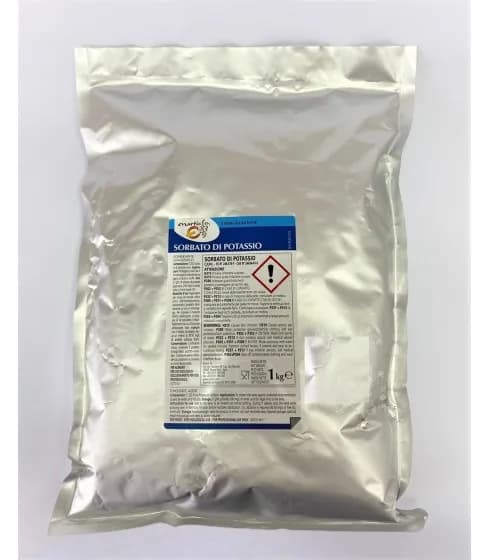 Sorbate de potássio E-202 uso de alimentos, recipiente de 1kg, conservante de efeito de fungicida usado para evitar referências em vinhos doces,