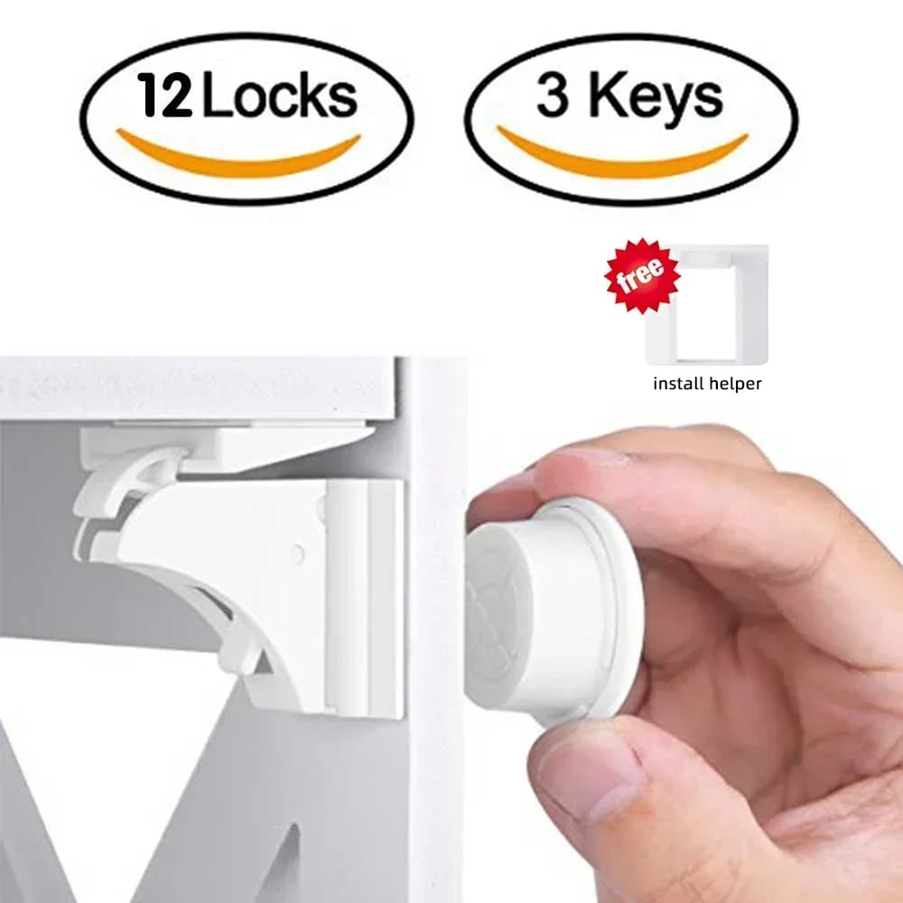 Fechadura magnética para crianças, proteção para bebês, trava de segurança para gaveta, armário, porta, limitador, fechaduras de segurança
