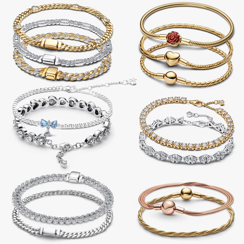 Nova Pulseira de Prata 925 com Pingente de Coração Oculto Brilhante e Flor Rosa Roxa, Joia Requintada DIY 2026