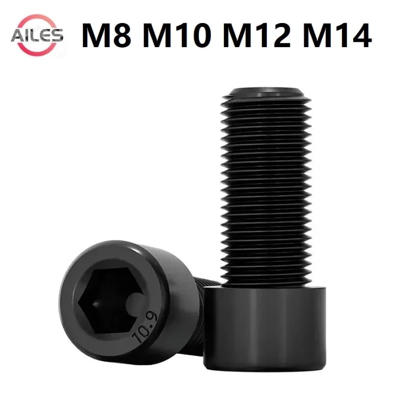 10.9 grau rosca de dente fino parafusos de cabeça de soquete hexagonal m8 m10 m12 m14 meio dente completo 1mm 1.25mm 1.5mm passo parafusos sextavados