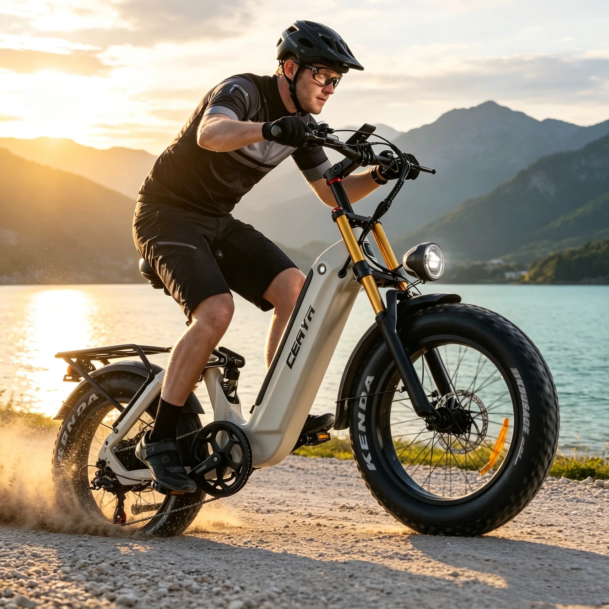 Bicicleta Elétrica CEAYA A20PRO com Bateria 48V 20AH, Pneu Gordo KEND 20*4.0, Freio a Óleo, Autonomia de 80KM, Suspensão Dupla, Luz Traseira e Luz