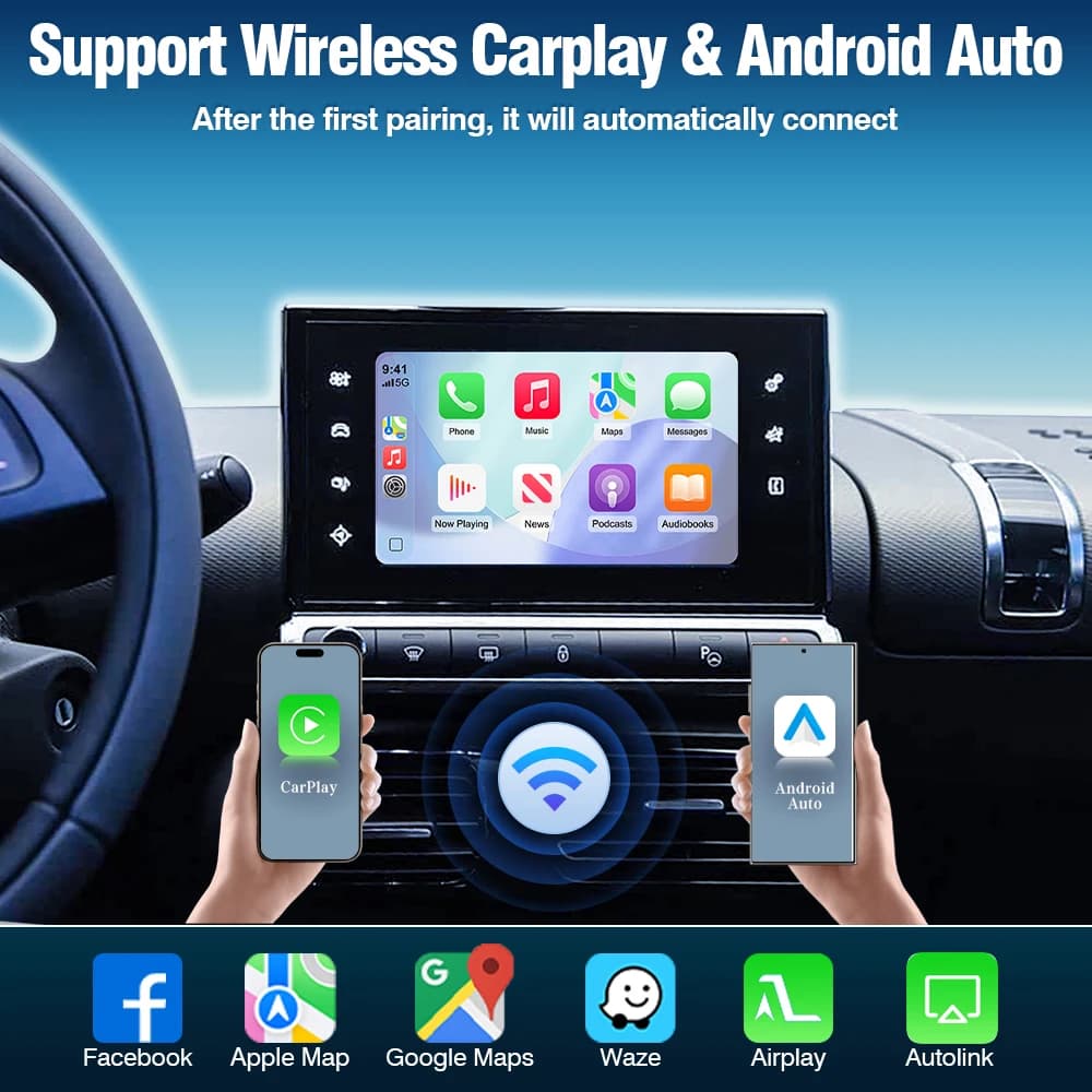 AUTOTOP Wireless Carplay Android Auto para Picasso Cristaux SMEG C4 C5 DS4 DS3 DS5 DS6 308 508 5008 3008 Acessório Multimídia