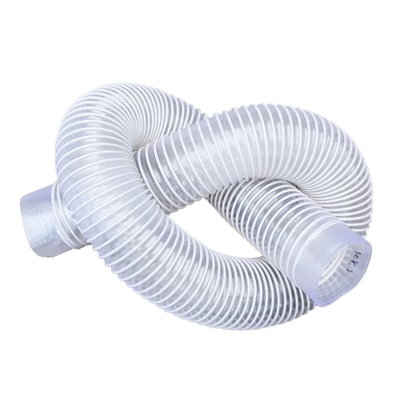 Tubo transparente branco do PVC, sucção da poeira, mangueira do escape das emanações do vácuo, tubo de escape tubo do ar, 1 m, 2 m, 3 m, 5m
