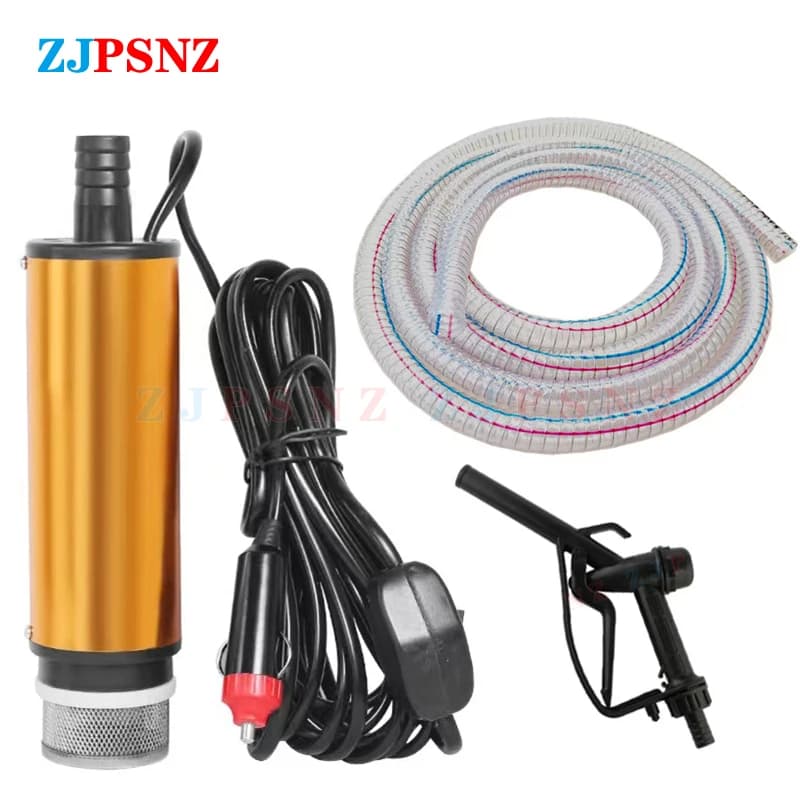 Dc12v 24v óleo de água diesel carro acampamento pesca kits bomba transferência submersível bombeamento carro bomba óleo diesel isqueiro