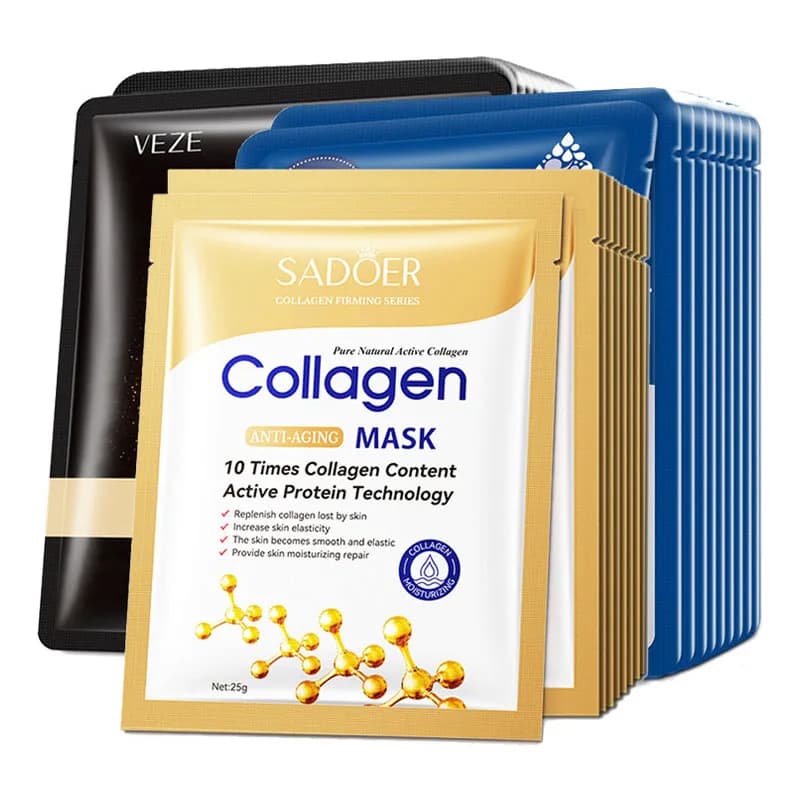 20 pçs ácido hialurônico colágeno máscara facial cuidados com a pele hidratante endurecimento hidratante máscaras faciais folha máscara coreano