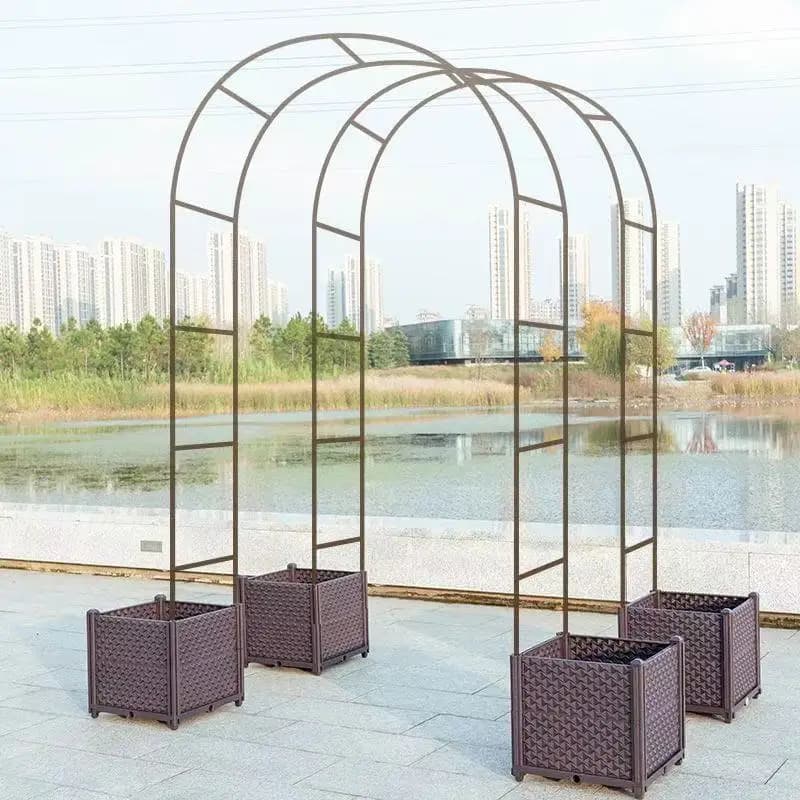 Arco de escalada da planta do metal do casamento e do jardim, decoração do fundo, planta da flor, balões a cremalheira, decoração do partido