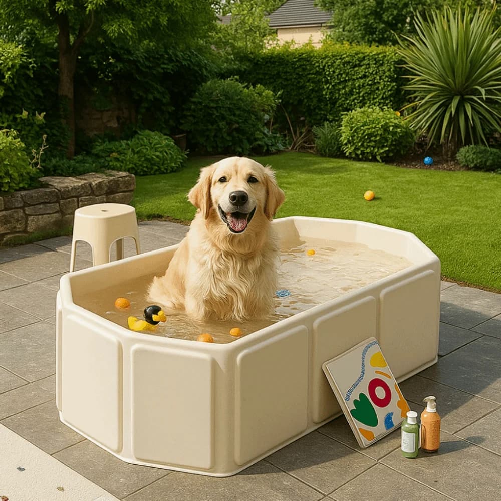 Banheira Portátil Dobrável de Grande Capacidade Multifuncional para Banho de Cães, PVC com Furos de Drenagem, Piscina para Animais de Estimação