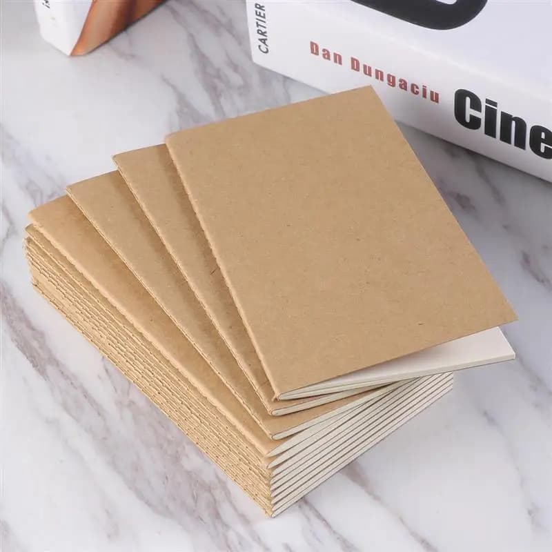 12 pçs caderno kraft diário cadernos sem forro em branco mini bloco de notas diário cadernos para trabalho organizador papel