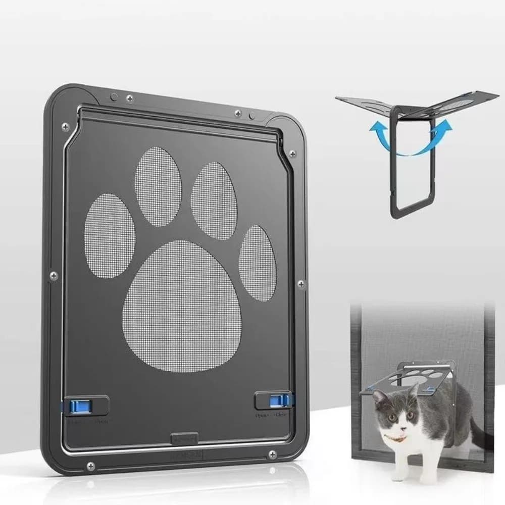 Porta de Tela Plástica para Animais de Estimação com Fecho Magnético, Porta para Cães à Prova de Intempéries, Ventilação com Fecho
