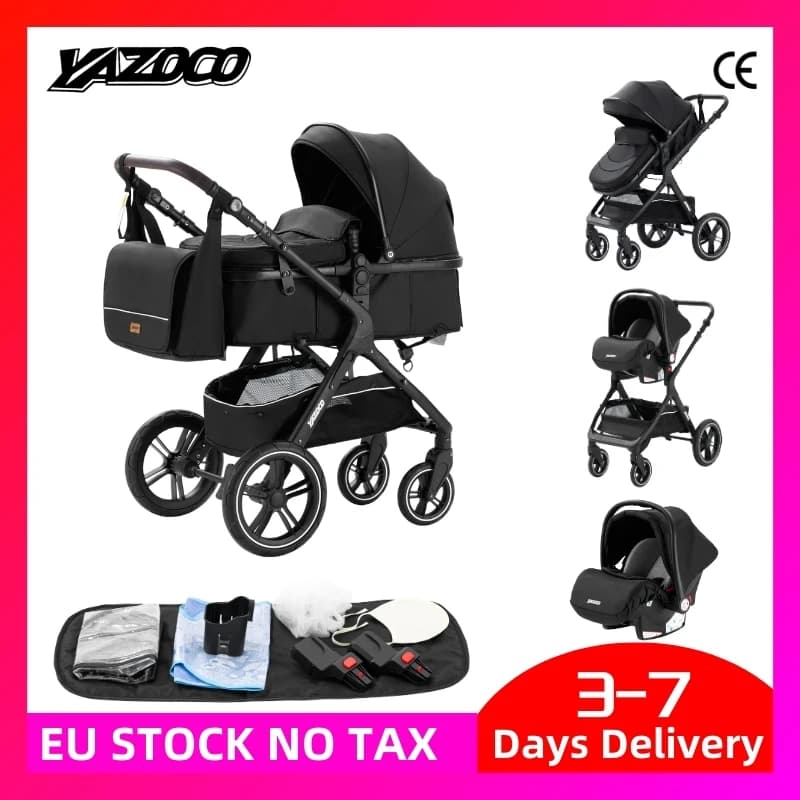 Carrinho de bebê 3 em 1, fácil dobrável, multifuncional, viagem, portátil, carrinho de bebê, assento de segurança, padrão da ue, frete grátis