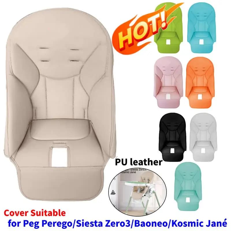 Dobrável PU Leather Baby Chair Cover, Travel Home Dining Chair Cover, Estojo de assento para Peg Perego Siesta Zero3