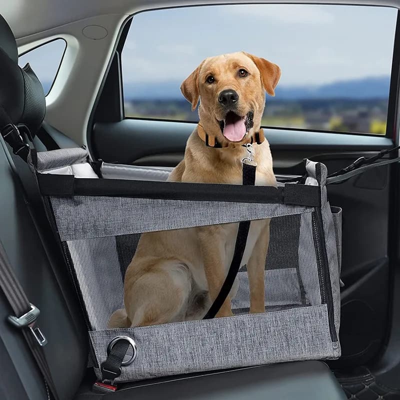 Assento portátil para animais de estimação, transportador estável para cães com protetor de malha de segurança, design à prova d'água para