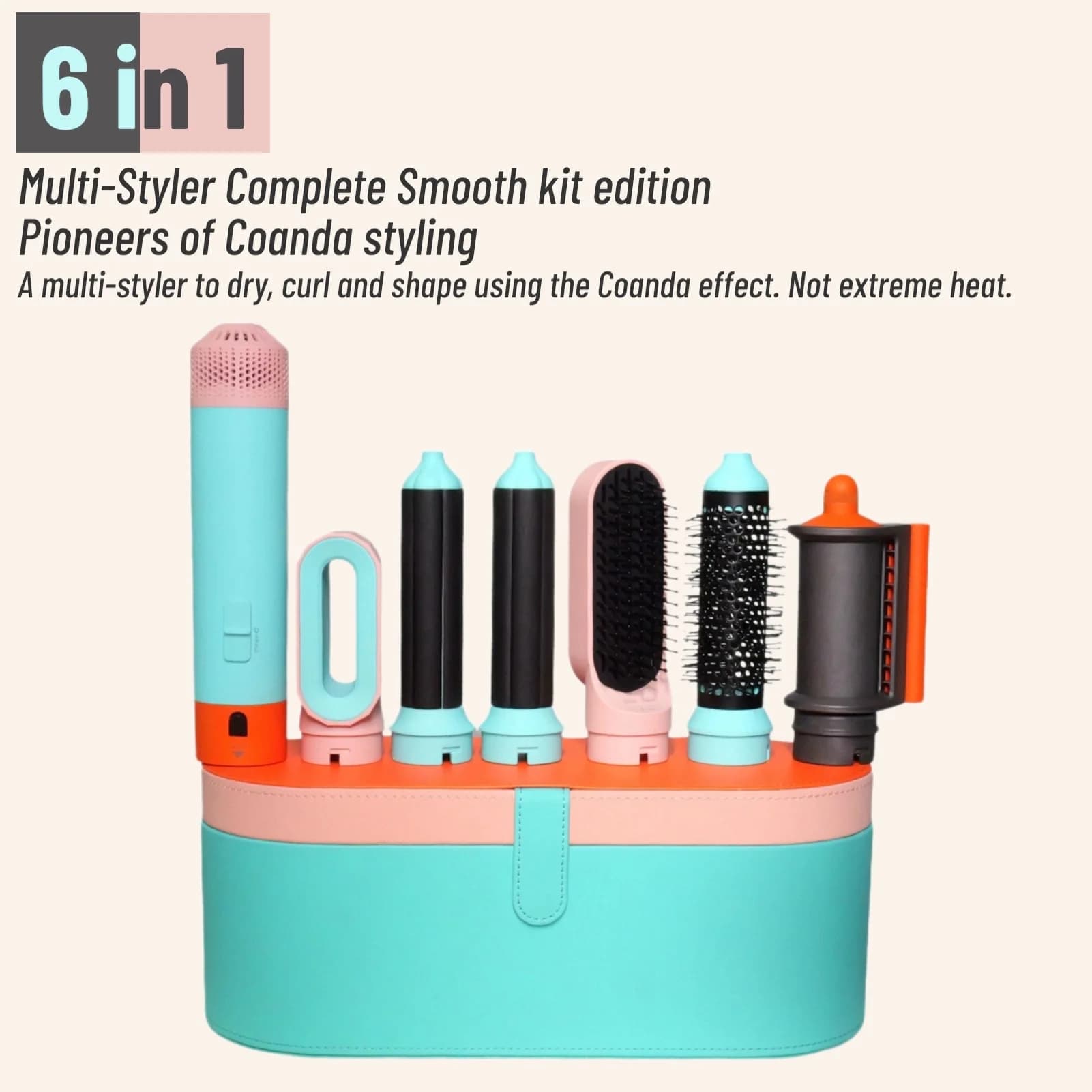 6 em 1 modelador de cabelo novo secador de cabelo suave para cabelo 6 em 1 modelador de cabelo com barril de ondulação escova de ar quente