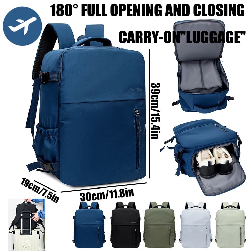 Mochila de Viagem 40X30X20Cm, Compatível com Ryanair, Easyjet e Wizardair (Produtos Selecionados)