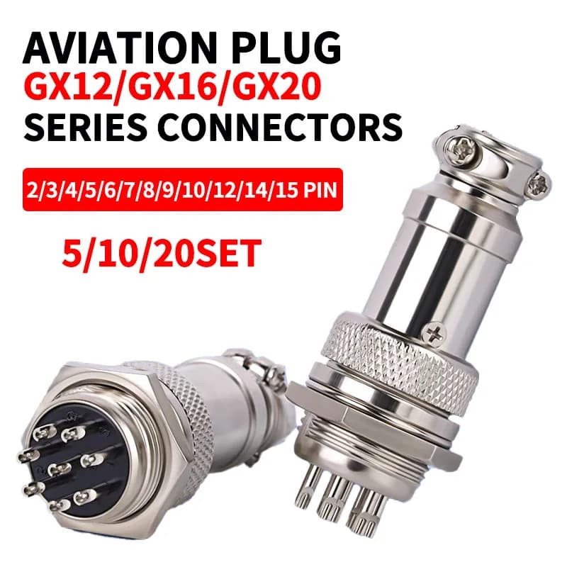 5/10/20 conjunto gx12 gx16 gx20 2 3 4 5 6 7 8 9 10 12 14 15 pinos macho e fêmea encaixe aviador tomada de aviação conector circular