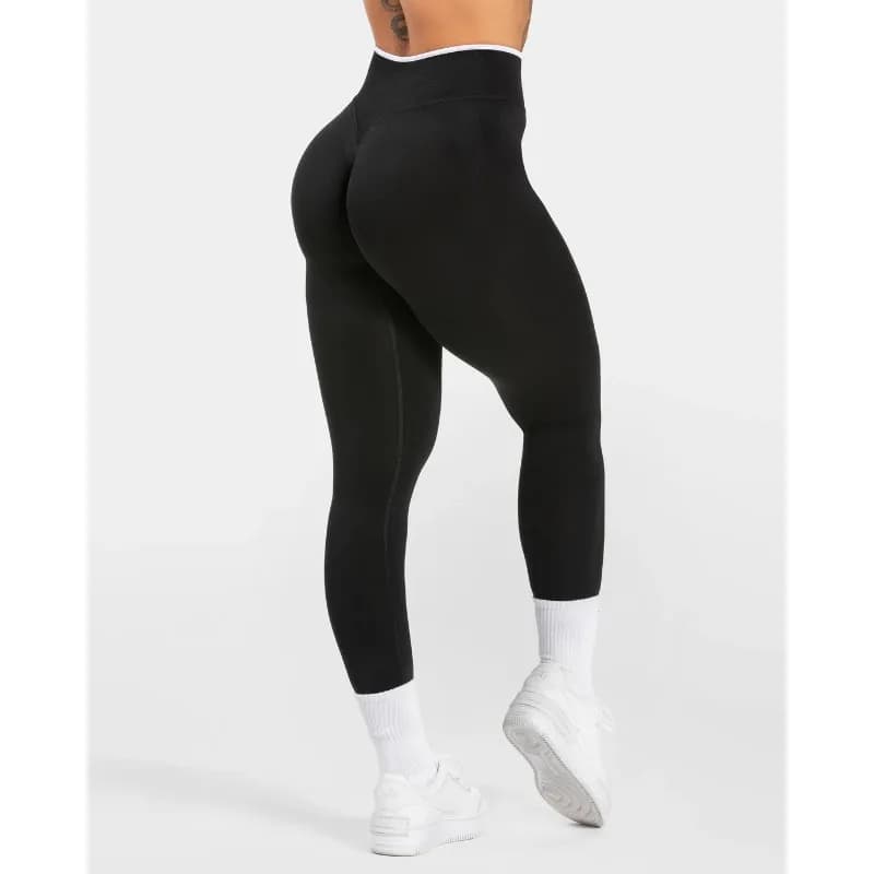 Novas mulheres cor bloqueando leggings de yoga sem costura malha collants cintura alta hip levantamento ginásio treino cor sólida calças esportivas