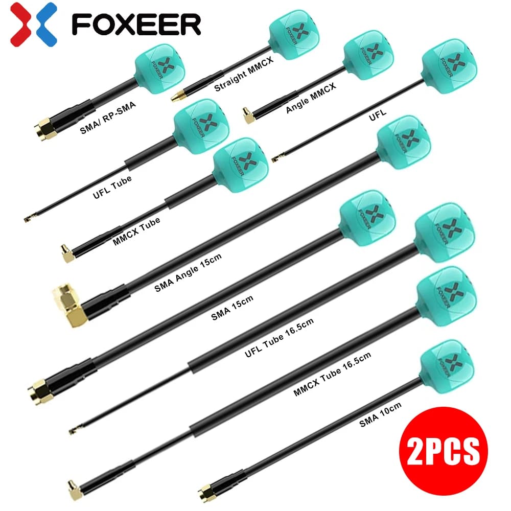 FOXEER Antena FPV Lollipop 4 Plus 4 + 2pcs 5.8G 2.6dBi Omni Mini Antena RHCP LHCP SMA RPSMA MMCX UFL para RC FPV Racing Drone