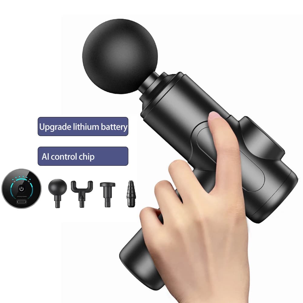 Nova Pistola de Massagem 2026: Alívio Profundo para Dores Musculares, Equipamento de Fitness e Relaxamento com Tela LED Touch e 6 Cabeças de