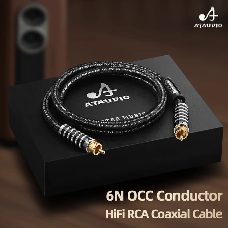 Cabo coaxial rca de áudio digital hifi occ banhado a prata 75 Ω cabo spdif de saída rca para amplificador subwoofer tv