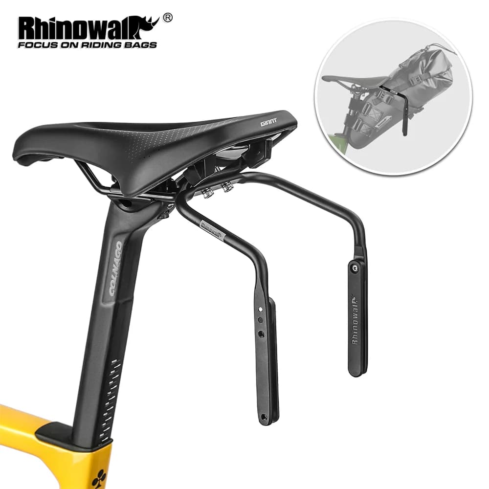 Rhinowalk suporte estabilizador de selim de bicicleta, montagem de assento traseiro, bolsa de bicicleta, suporte estendido, molduras de prateleira,