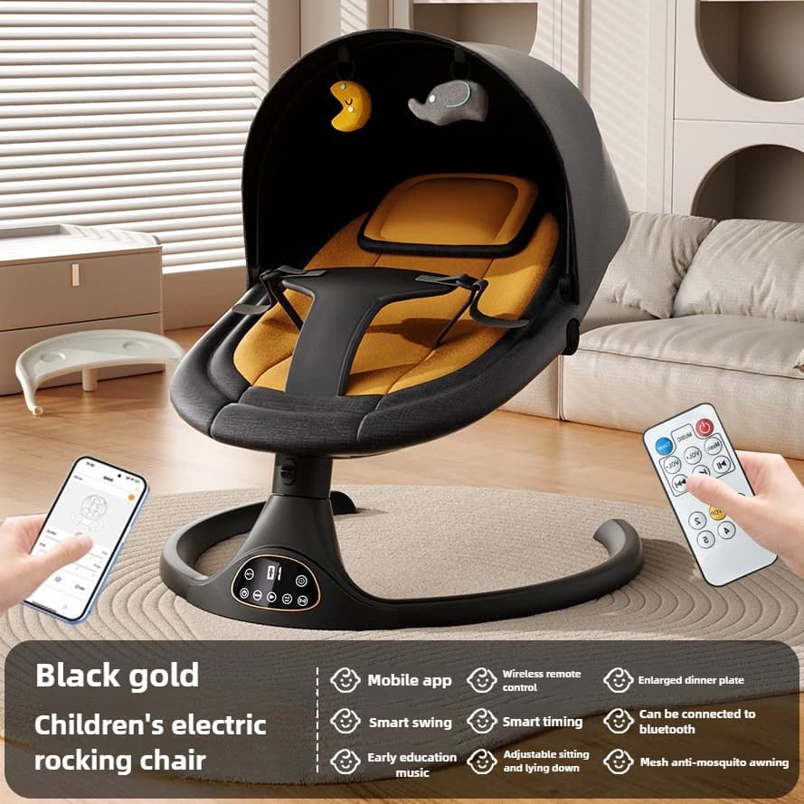 Berço elétrico calmante para bebês, artefato de cama multifuncional para sentar e reclinável, cadeira de balanço elétrica, aplicativo