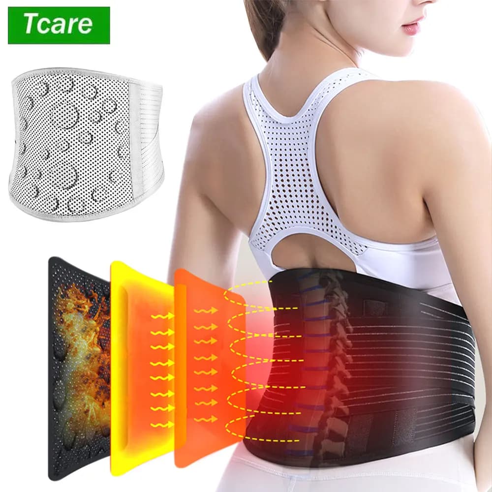 Cinto magnético lombar com autoaquecimento, terapia magnética térmica turmalina, cinto de suporte para cintura inferior das costas, cinta para